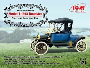 Klijuojamas Modelis ICM 24001 Model T 1913 Roadster, American Passenger Car 1/24 kaina ir informacija | Klijuojami modeliai | pigu.lt