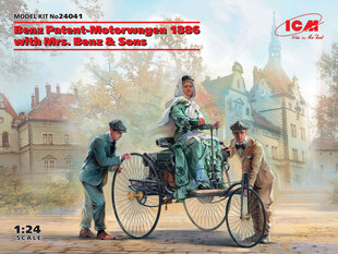 Сборная модель ICM 24041 Benz Patent-Motorwagen 1886 with Mrs. Benz & Sons 1/24 цена и информация | Склеиваемые модели | pigu.lt