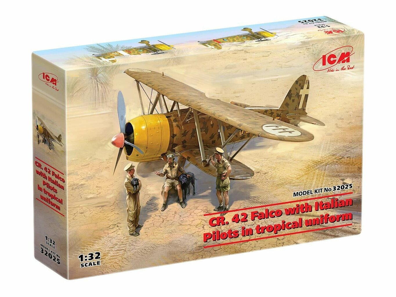 Klijuojamas Modelis ICM 32025 CR. 42 Falco with Italian Pilots in tropical uniform 1/32 цена и информация | Klijuojami modeliai | pigu.lt