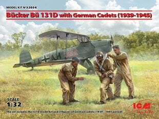 Klijuojamas Modelis ICM 32034 Bücker Bü 131D with German Cadets (1939-1945) 1/32 kaina ir informacija | Klijuojami modeliai | pigu.lt