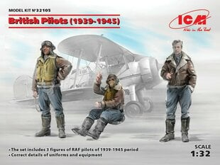 Klijuojamas Modelis ICM 32105 British Pilots (1939-1945) (3 figures) 1/32 kaina ir informacija | Klijuojami modeliai | pigu.lt