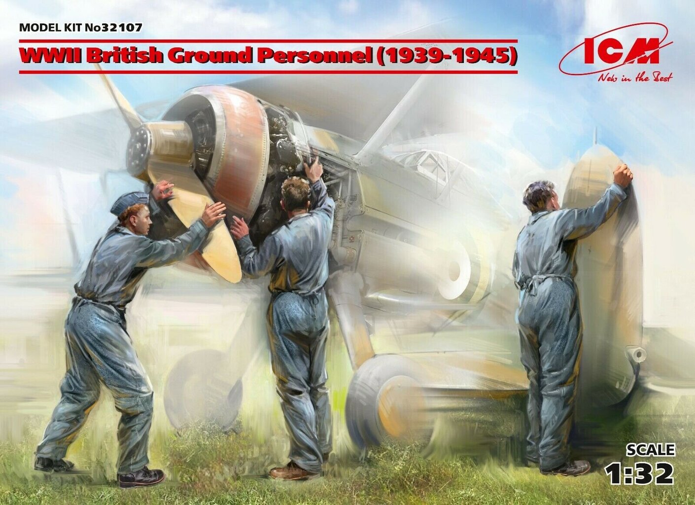 Klijuojamas Modelis ICM 32107 WWII British Ground Personnel (1939-1945) (3 figures) 1/32 kaina ir informacija | Klijuojami modeliai | pigu.lt