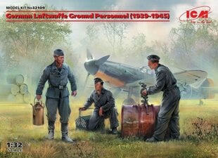 Klijuojamas Modelis ICM 32109 German Luftwaffe Ground Personnel (1939-1945) (3 figures) 1/32 kaina ir informacija | Klijuojami modeliai | pigu.lt