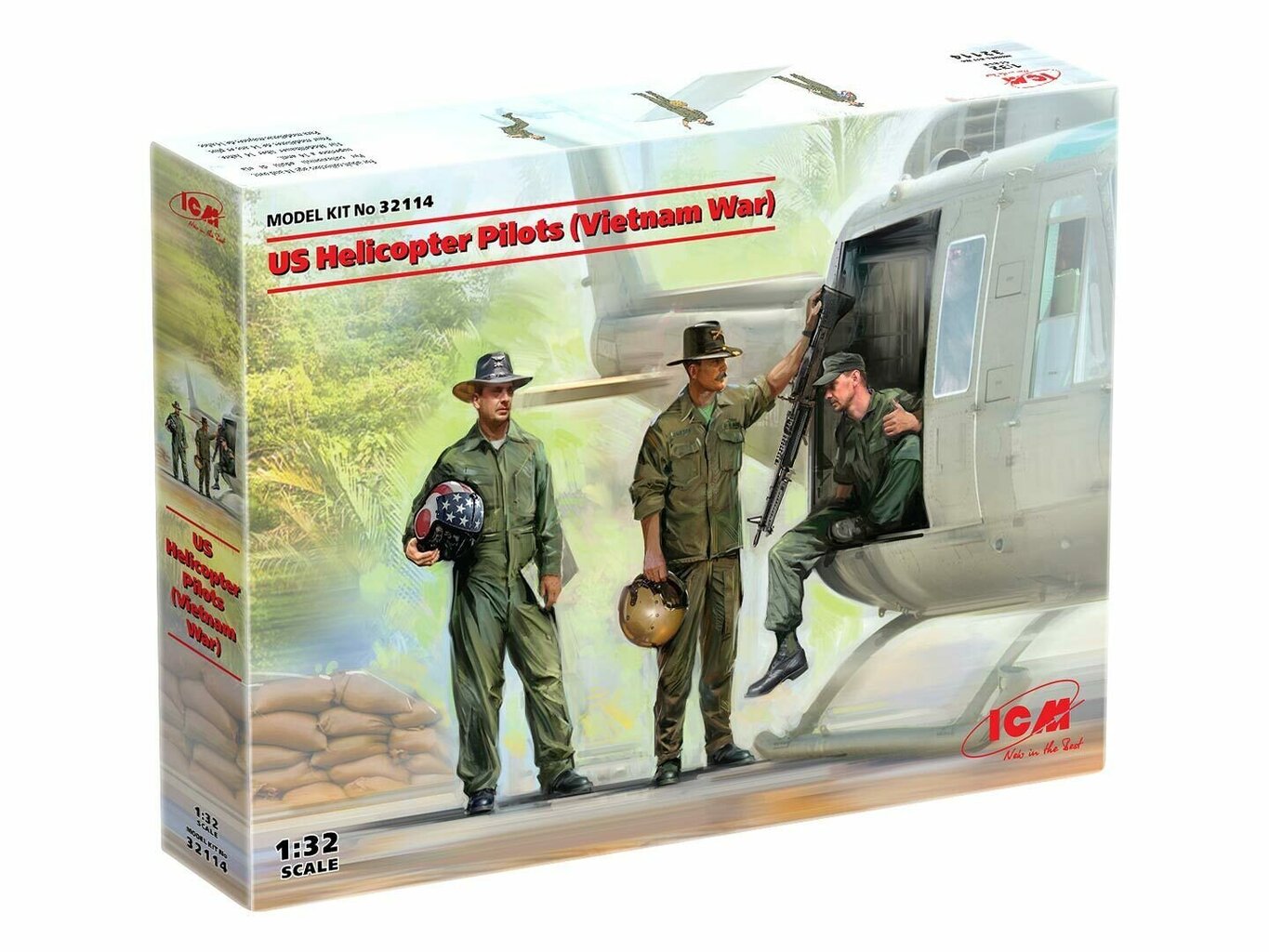 Klijuojamas Modelis ICM 32114 US Helicopter Pilots (Vietnam War) 1/32 kaina ir informacija | Klijuojami modeliai | pigu.lt