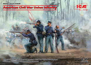 Klijuojamas Modelis ICM 35020 American Civil War Union Infantry. Set #1 1/35 kaina ir informacija | Klijuojami modeliai | pigu.lt