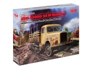 Сборная модель ICM 35453 KHD S3000/SS M Maultier, WWII German Semi-Tracked Truck 1/35 цена и информация | Склеиваемые модели | pigu.lt