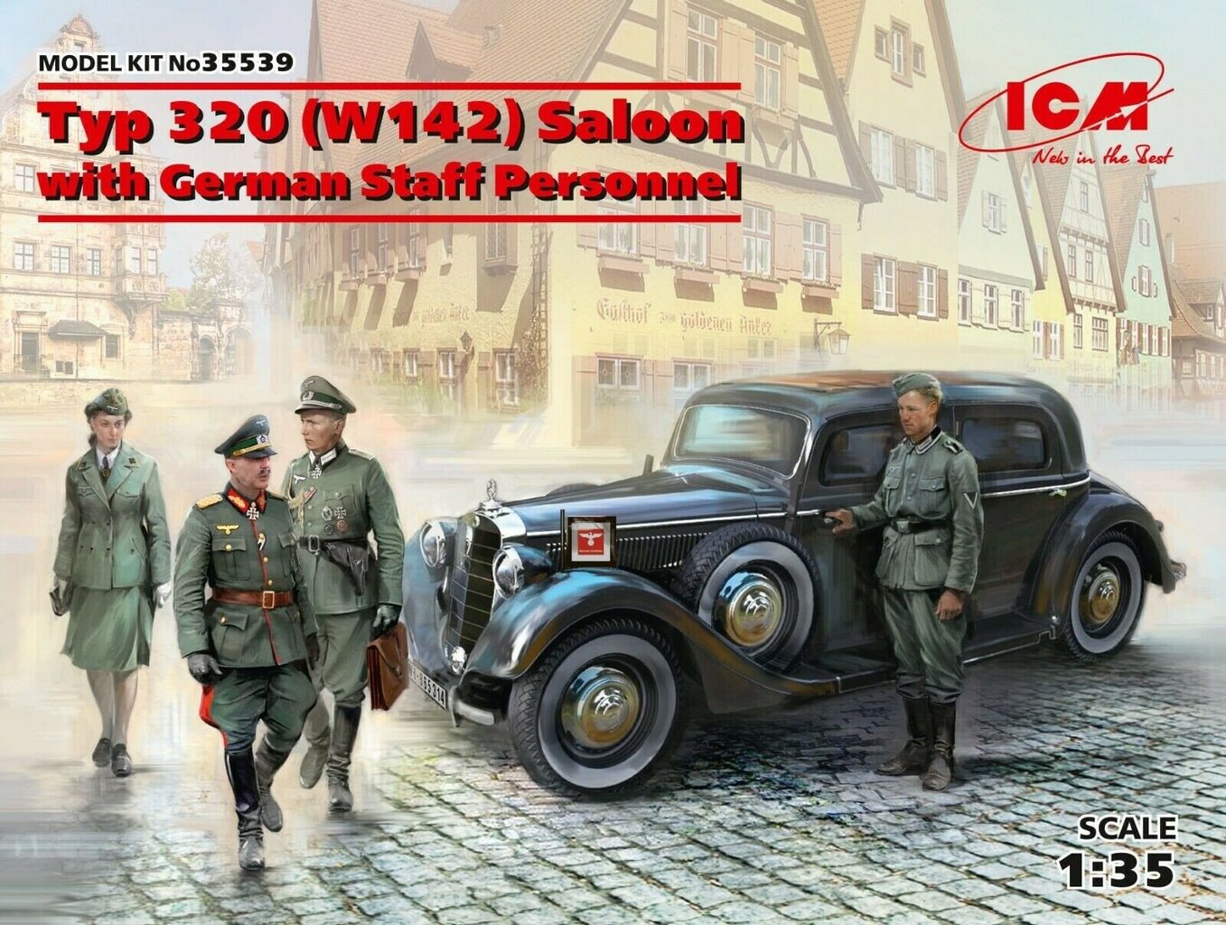 Klijuojamas Modelis ICM 35539 Typ 320 (W142) Saloon with German Staff Personnel 1/35 kaina ir informacija | Klijuojami modeliai | pigu.lt