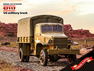 Сборная модель ICM 35597 G7117, US military truck 1/35 цена и информация | Склеиваемые модели | pigu.lt