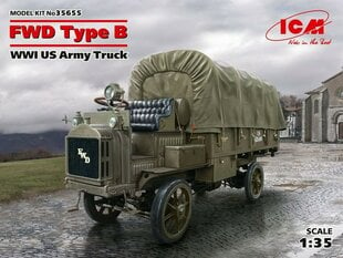 Сборная модель ICM 35655 FWD Type B, WWI US Army Truck 1/35 цена и информация | Склеиваемые модели | pigu.lt