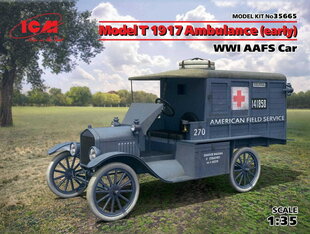 Сборная модель ICM 35665 Model T 1917 Ambulance (early), WWI AAFS Car 1/35 цена и информация | Склеиваемые модели | pigu.lt