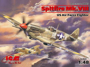 Klijuojamas Modelis ICM 48065 Spitfire Mk.VIII, WWII USAAF Fighter 1/48 kaina ir informacija | Klijuojami modeliai | pigu.lt