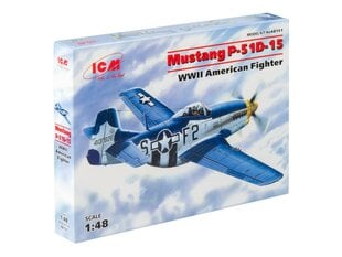 Klijuojamas Modelis ICM 48151 Mustang P-51D-15, WWII American Fighter 1/48 kaina ir informacija | Klijuojami modeliai | pigu.lt