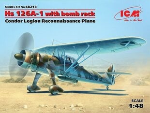 Klijuojamas Modelis ICM 48213 Hs 126A-1 with bomb rack, Condor Legion Reconnaissance Plane 1/48 kaina ir informacija | Klijuojami modeliai | pigu.lt