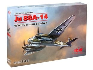 Klijuojamas Modelis ICM 48234 Ju 88A-14, WWII German Bomber 1/48 kaina ir informacija | Klijuojami modeliai | pigu.lt