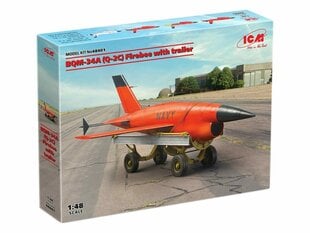 Сборная модель ICM 48401 (BQM-34A) Q-2C Firebee with trailer (1 airplane and trailer) 1/48 цена и информация | Склеиваемые модели | pigu.lt