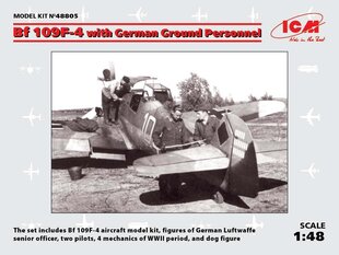 Klijuojamas Modelis ICM 48805 Bf 109F-4 with German Ground Personnel 1/48 kaina ir informacija | Klijuojami modeliai | pigu.lt