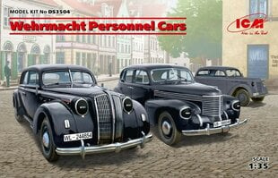 Klijuojamas Modelis ICM DS3504 Wehrmacht Personnel Cars (Kadett K38 Saloon, Kapitan Saloon, Admiral Saloon) 1/35 kaina ir informacija | Klijuojami modeliai | pigu.lt