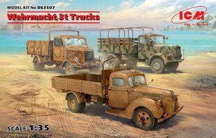 Модель для склеивания ICM DS3507 Wehrmacht 3t Trucks (V3000S, KHD S3000, L3000S) 1/35 цена и информация | Склеиваемые модели | pigu.lt