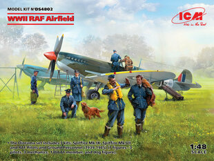 Klijuojamas Modelis ICM DS4802 WWII RAF Airfield (Spitfire Mk.IX, Spitfire Mk.VII, RAF Pilots and Ground Personnel (7 figures)) 1/48 kaina ir informacija | Klijuojami modeliai | pigu.lt