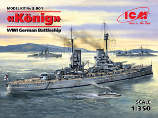 Klijuojamas Modelis ICM S.001 “König”, WWI German Battleship 1/350 kaina ir informacija | Klijuojami modeliai | pigu.lt