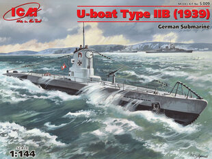 Klijuojamas Modelis ICM S.009 U-Boat Type IIB (1939), German Submarine 1/144 kaina ir informacija | Klijuojami modeliai | pigu.lt
