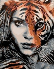 Kартины по номерам "Женщина Тигр " 40x50 G RO251 цена и информация | Живопись по номерам | pigu.lt