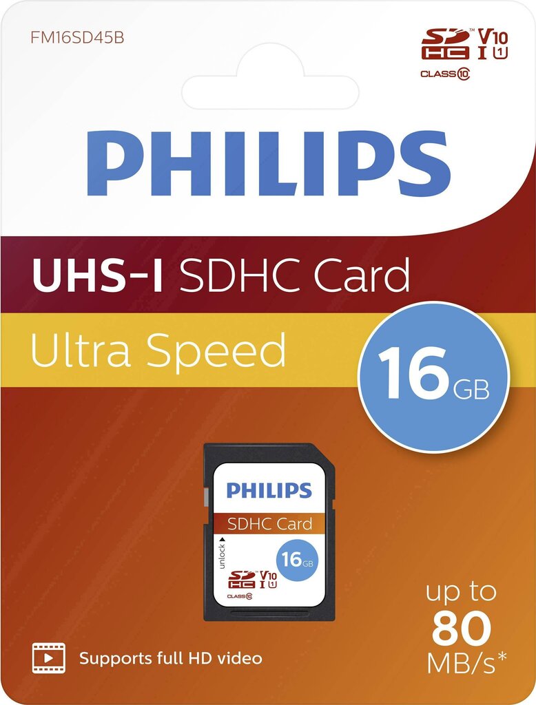Atminties kortelė Philips SDHC, 16GB Class 10 UHS-I U1 kaina ir informacija | Atminties kortelės fotoaparatams, kameroms | pigu.lt