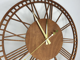 Деревянные настенные резные часы с тонировкой и римскими цифрами цена и информация | Оригинальные часы  | pigu.lt