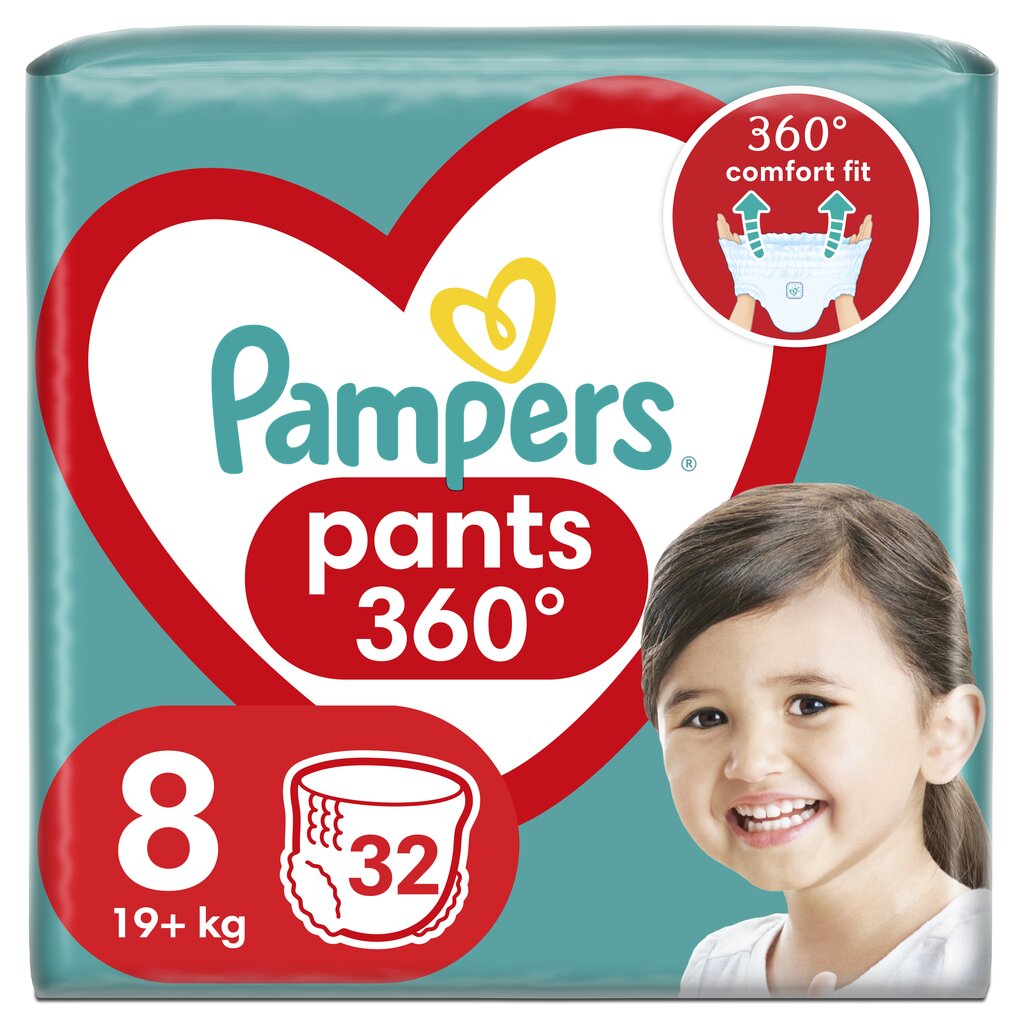 Подгузники PAMPERS Pants Jumbo Pack 8 размер, 32шт цена | pigu.lt