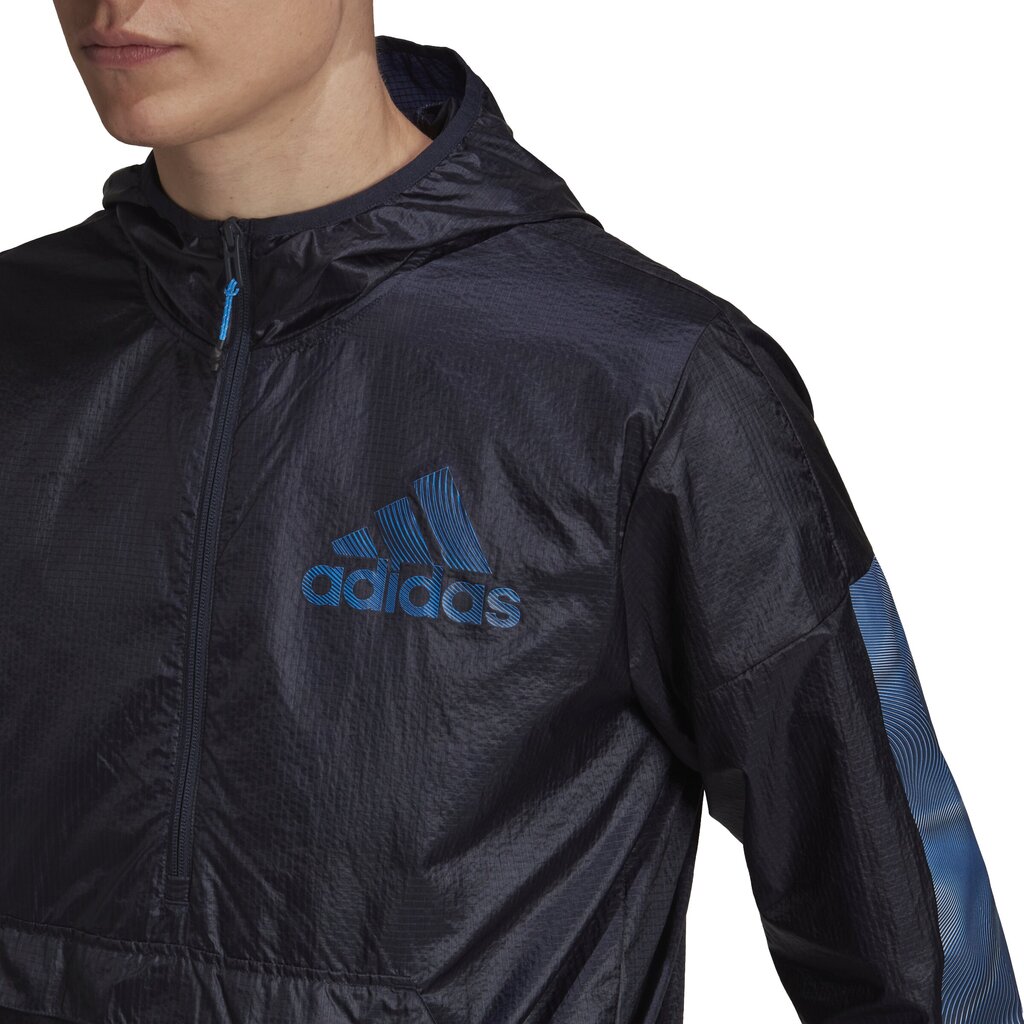 Striukė vyrams Adidas Season Wb Blue Black HD4335 HD4335/XL, juoda kaina ir informacija | Vyriškos striukės | pigu.lt