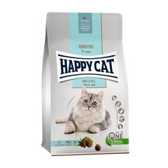 Happy Cat maistas suaugusioms katėms puoselėjantis odą ir kailį Sensitive Haut&Skin, 1,3 kg цена и информация | Сухой корм для кошек | pigu.lt