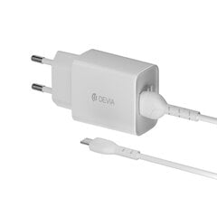 Сетевая зарядка Devia Smart с 2 портами USB (2,4А) + Type-C, белое цена и информация | Зарядные устройства для телефонов | pigu.lt