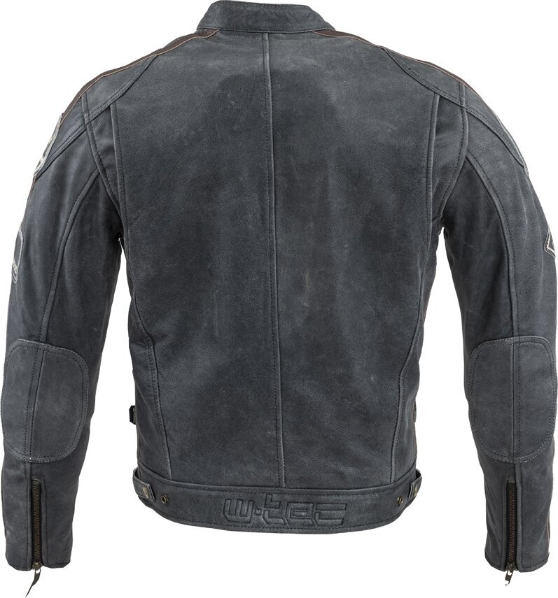 Vyriškas odinis moto švarkas W-TEC Dark Grey Vintage - Dark Grey 5XL kaina ir informacija | Moto striukės | pigu.lt