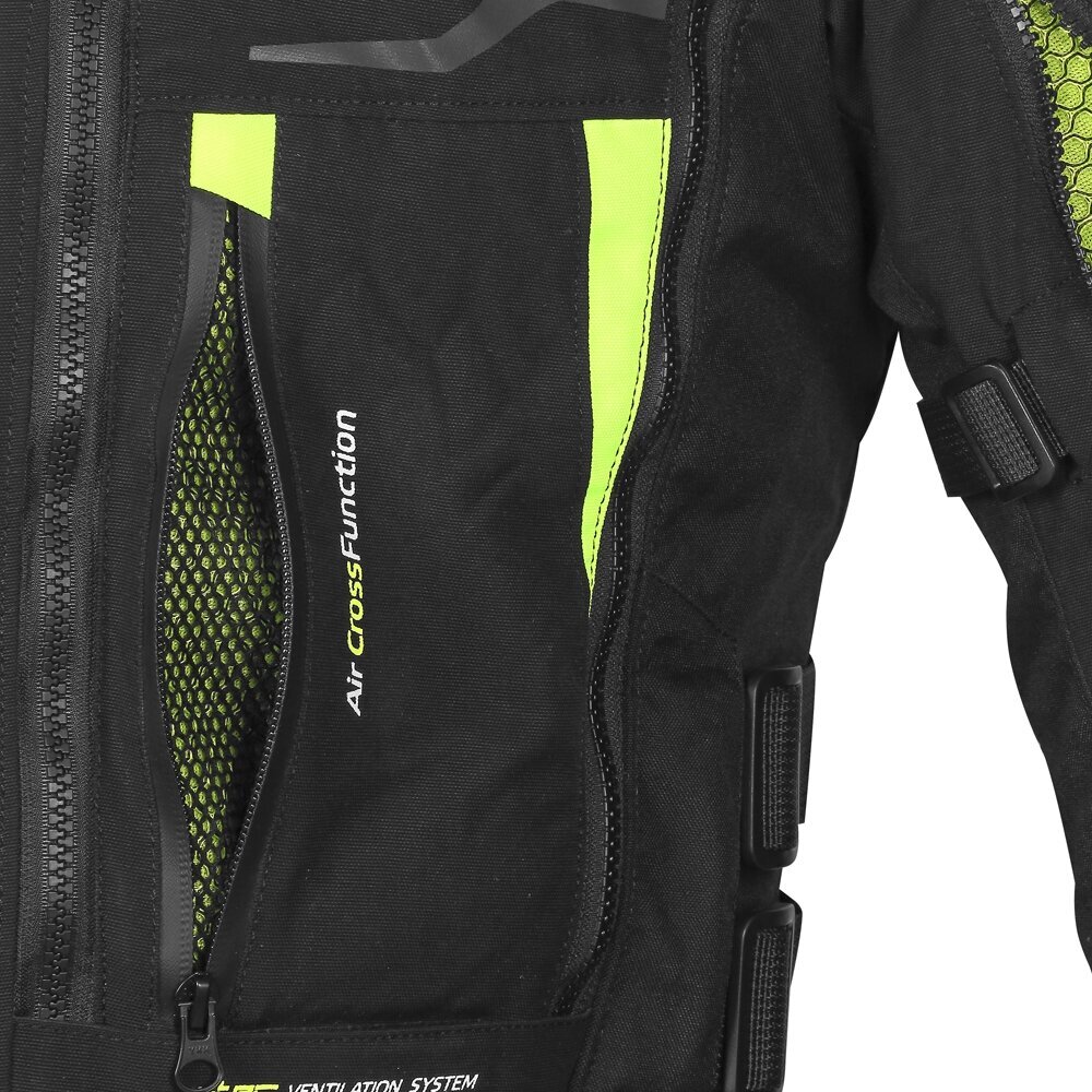 Motociklininko striukė W-Tec Aircross - Black-Fluo Yellow L kaina ir informacija | Moto striukės | pigu.lt