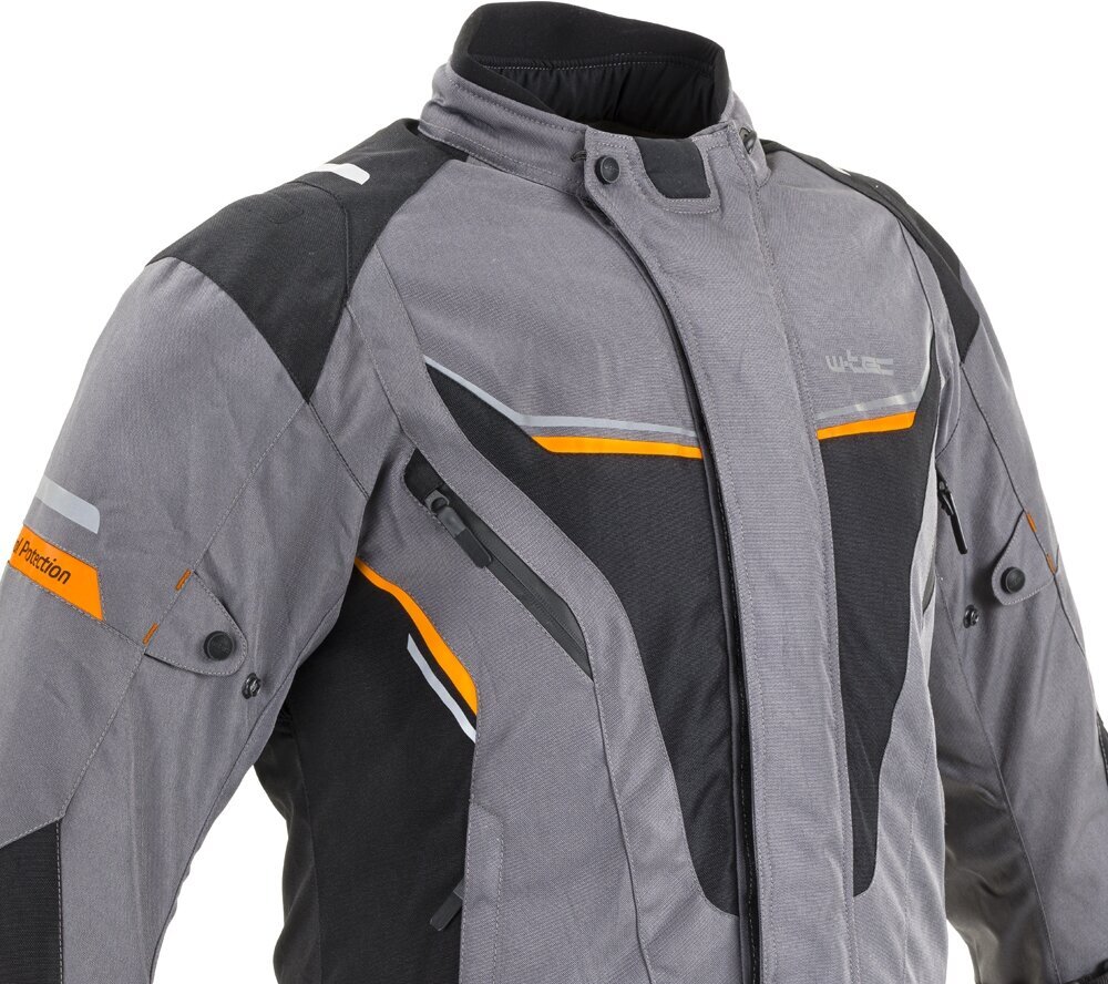 Vyriškas motocikliniko švarkas W-Tec Brandon - Black-Grey-Orange XL kaina ir informacija | Moto striukės | pigu.lt