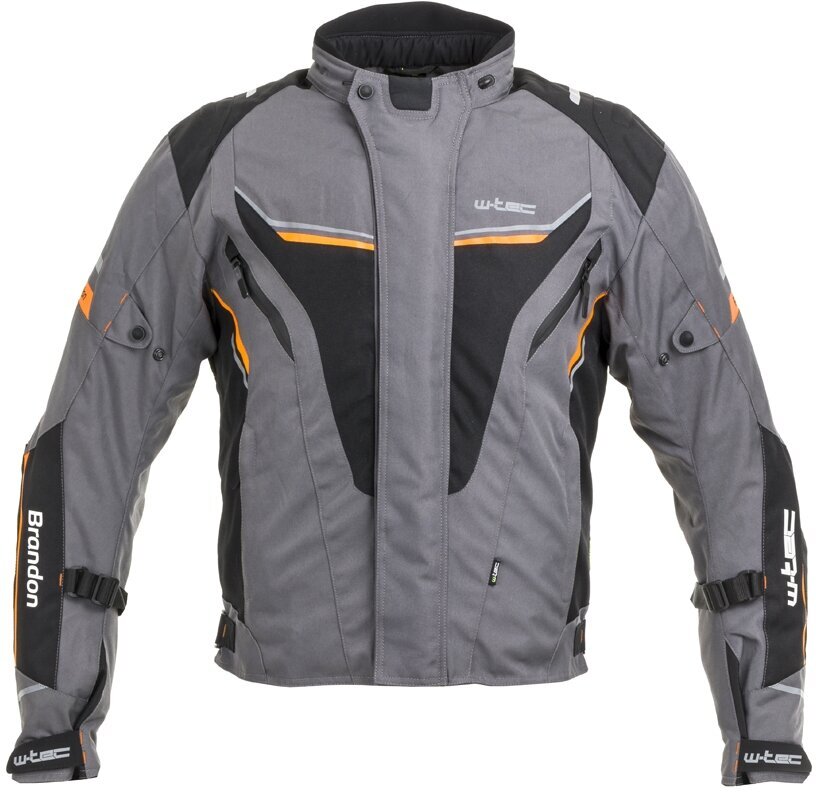 Vyriškas motocikliniko švarkas W-Tec Brandon - Black-Grey-Orange XL kaina ir informacija | Moto striukės | pigu.lt