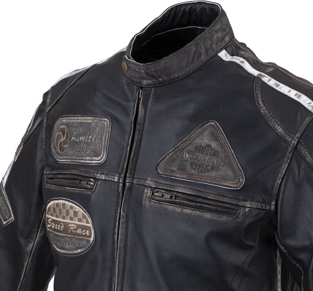 Vyriška odinė motociklininko striukė W-TEC Sheawen Vintage juoda XL kaina ir informacija | Moto striukės | pigu.lt