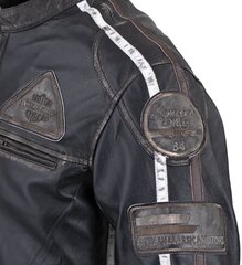 Vyriška odinė motociklininko striukė W-TEC Sheawen vintažinė juoda 4XL kaina ir informacija | Moto striukės | pigu.lt