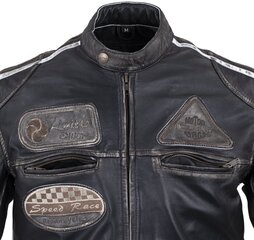 Vyriška odinė motociklininko striukė W-TEC Sheawen vintažinė juoda 5XL kaina ir informacija | Moto striukės | pigu.lt
