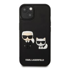 Karl Lagerfeld and Choupette 3D Case, skirtas iPhone 13 mini, juodas kaina ir informacija | Telefono dėklai | pigu.lt