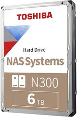 Toshiba Hard Drive NAS N300 7200 RPM, 6000 GB kaina ir informacija | Vidiniai kietieji diskai (HDD, SSD, Hybrid) | pigu.lt