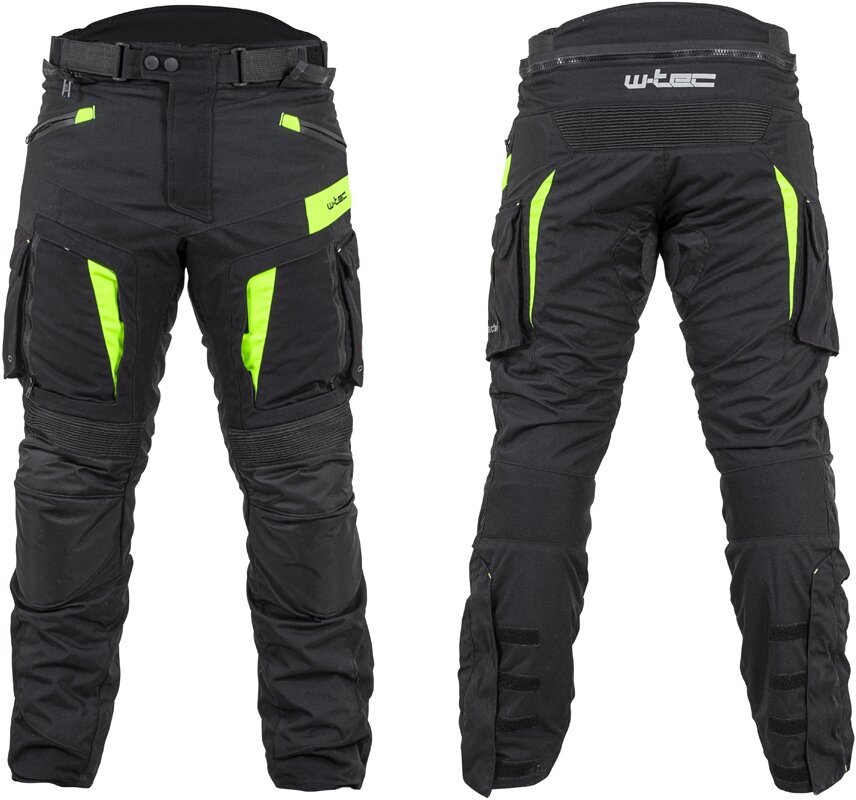 Motociklininko kelnės W-Tec Aircross - Black-Gold 5XL kaina ir informacija | Moto kelnės | pigu.lt