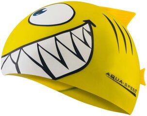 Plaukimo kepuraitė Aqua-Speed Shark, geltona цена и информация | Шапочки для плавания | pigu.lt