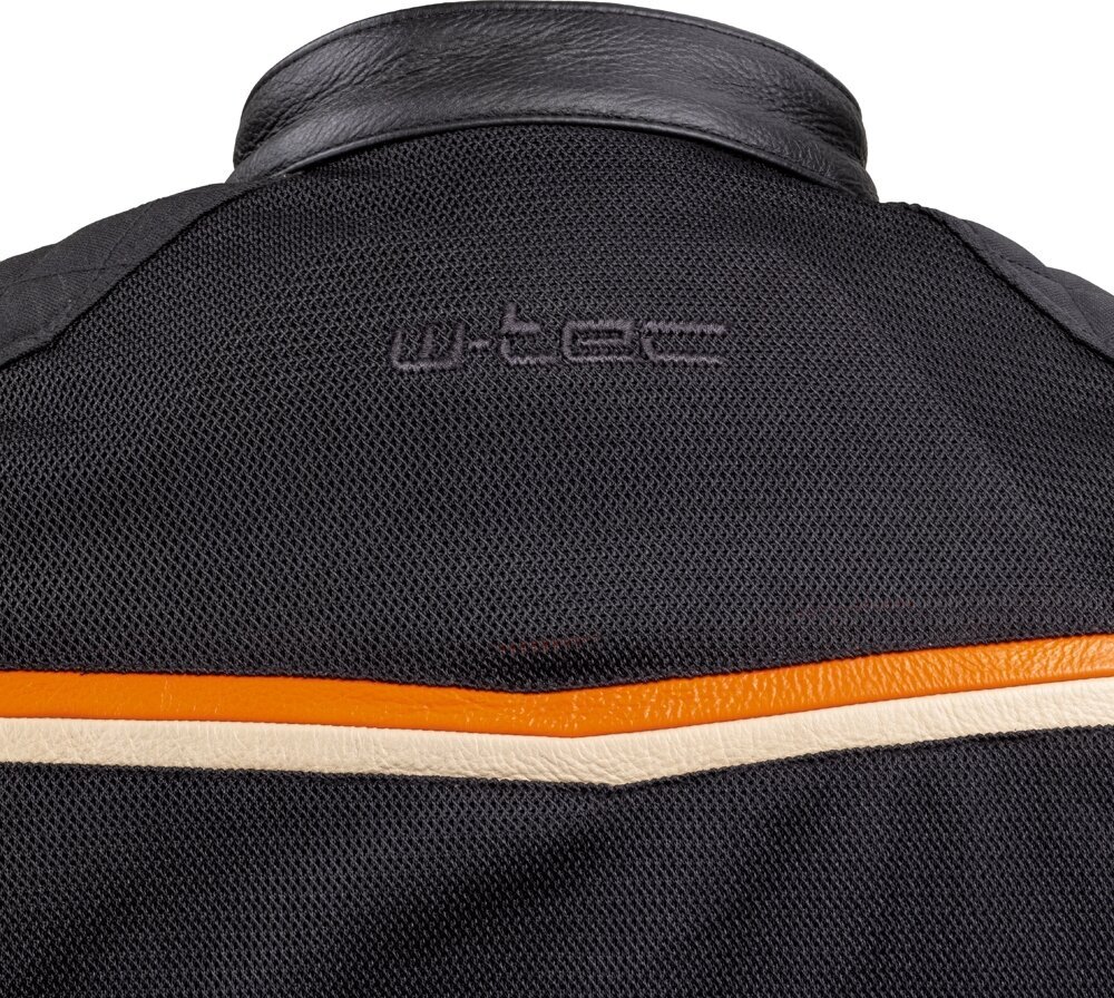 Vyriška motociklininko striukė W-TEC 2Stripe - Black-Beige-Orange 5XL kaina ir informacija | Moto striukės | pigu.lt