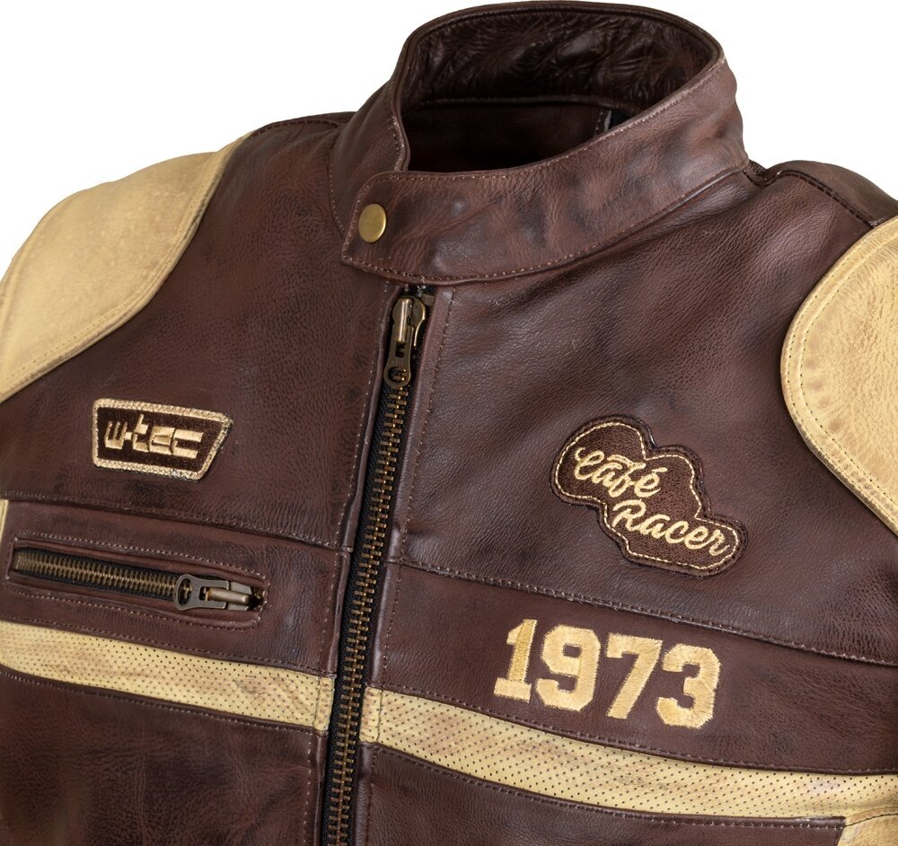 Vyriška odinė motociklo striukė W-TEC Retro - Black-Brown-Beige M kaina ir informacija | Moto striukės | pigu.lt