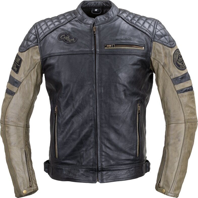Vyriška odinė motociklininko striukė W-Tec Kostec, juoda kaina ir informacija | Moto striukės | pigu.lt