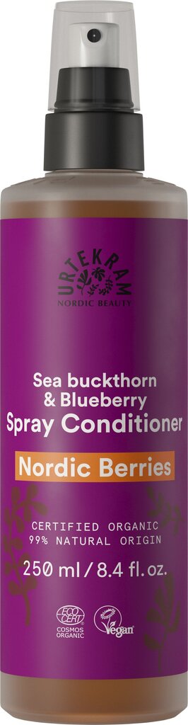 Purškiamas kondicionierius Urtekram Nordic Berries, maitinantis ir regeneruojantis, 250 ml kaina ir informacija | Priemonės plaukų stiprinimui | pigu.lt