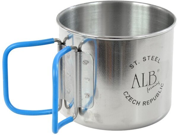 Plieninis puodelis ALB, 400 ml kaina ir informacija | Turistiniai katiliukai, indai, įrankiai | pigu.lt