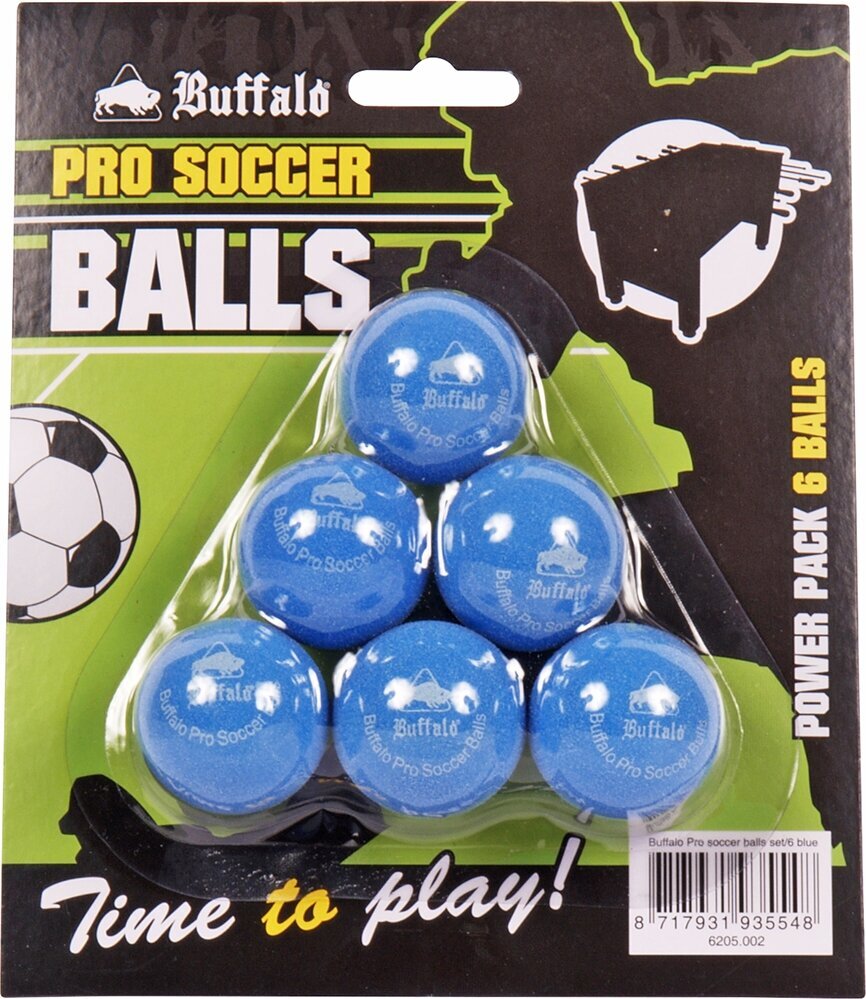 Stalo futbolo kamuoliukai Buffalo Pro, mėlyni, 6 vnt. kaina ir informacija | Stalo futbolas | pigu.lt