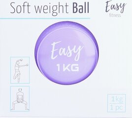 Minkštas pasunkintas jogos kamuolys Easy Fitness, 1kg kaina ir informacija | Jogos prekės | pigu.lt